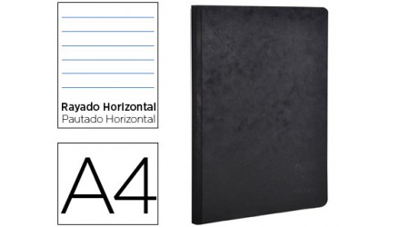 LIBRETA AGE-BAG A4 TAPA CARTULINA LOMO COSIDA RAYADO HORIZONTAL 