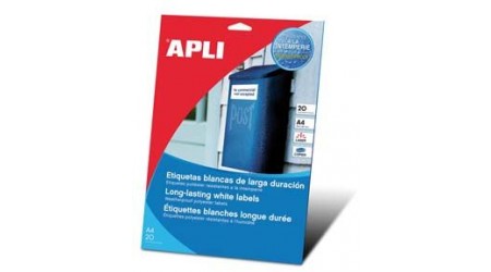 ETIQUETAS RESISTENTES A LA INTEMPERIE CANT.REC. 105X148 20H. BLA