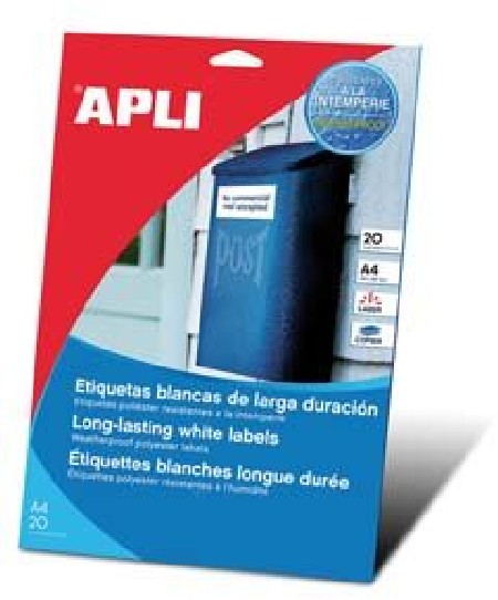 ETIQUETAS RESISTENTES A LA INTEMPERIE CANT.REC. 64,6X33,8 20H. B