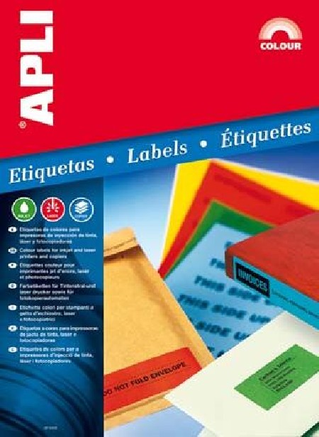 ETIQUETA A4 APLI 1600  20 H. 210x297 MM. AZUL