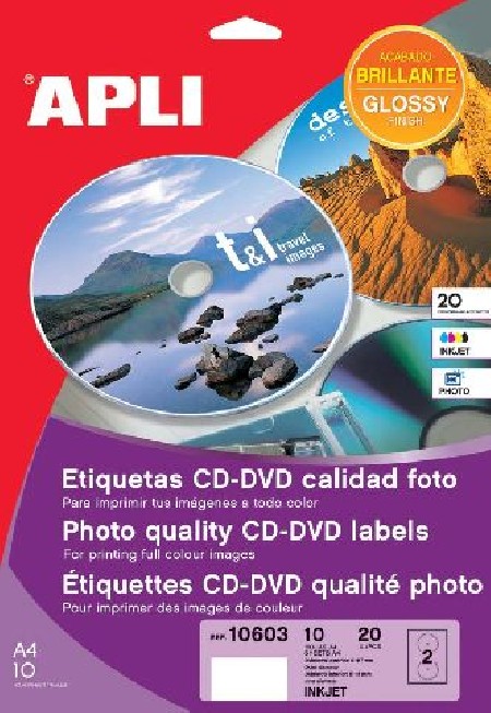ETIQUETAS CD-DVD EXT. 117 INT.  18 PERMANENTE PHOTO 10H. 20U.