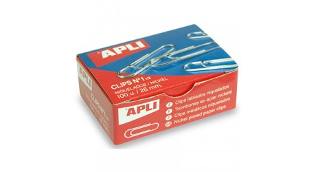 CLIPS Nº 1,5 NIQUELADOS APLI 26 MM