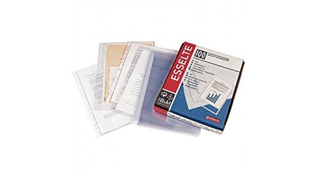 FUNDA MULTITALADRO A4 CRISTAL 80MC 100 U. CON REFUERZO ESSELTE