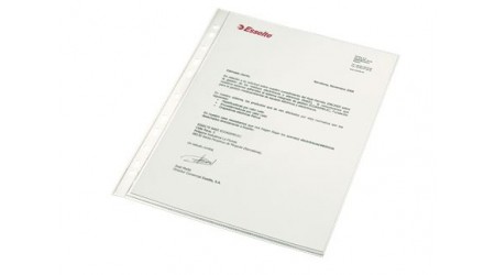 FUNDA MULTITALADRO A4 CRISTAL 120MC 100 U. SIN REFUERZO ESSELTE