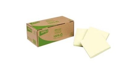 NOTAS ADHESIVAS BLOC 100H. 75X75MM PAPEL RECICLADO UNIDAD