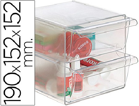 ARCHICUBO CON 2 CAJONES GRANDES 190X150X150MM TRANSPARENTE
