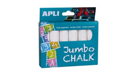 TIZA BLANCA JUMBO REDONDA APLI 6 UNDS.