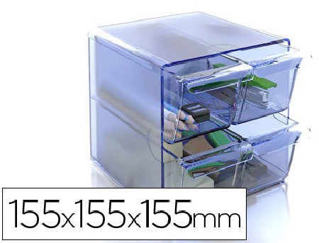 ARCHICUBO CON 4 CAJONES PEQUEÑOS 190X150X150MM AZUL