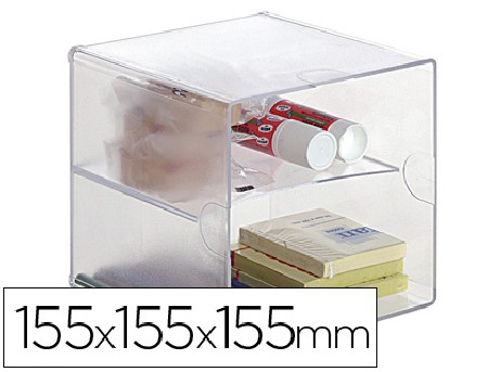 ARCHICUBO CON ESTANTE DIVISOR 150X150X150MM TRANSPARENTE