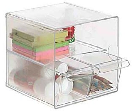 ARCHICUBO CON 2 CAJONES PEQUEÑOS + HUECO 190X150X150MM TRANSPARE