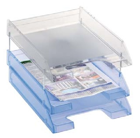 BANDEJA TRANSPARENTE DE PLASTICO AZUL TRANSLUCIDO