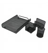 SET OFICINA REJILLA NEGRO PORTANOTAS, PORTACARTAS , PORTALAPIZ Y