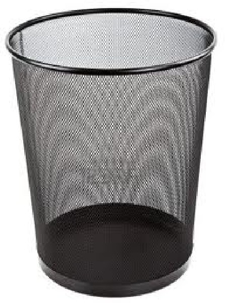 PAPELERA METAL REJILLA REDONDA NEGRA 295X350   317273