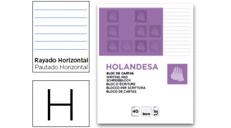 BLOC CARTAS HOLANDESA RAYADO 40 HOJAS