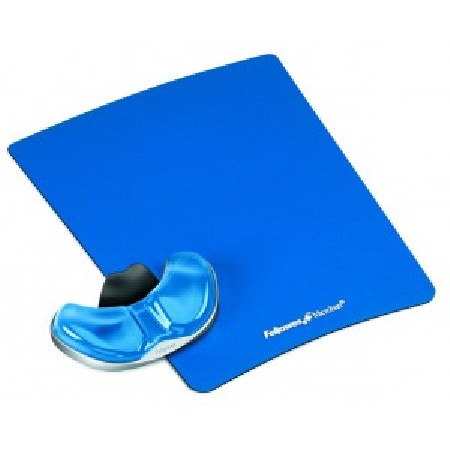 REPOSAMUÑECAS DESLIZANTE FELLOWES GEL CON CANAL ERGONOMICO COLOR AZUL