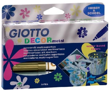 ROTULADORES GIOTTO DECOR METAL ESTUCHE 5 COLORES