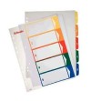 INDICE A4 MAXI 1- 5 PLASTICO IMPRIMIBLE MULTITALADRO  255x323 mm.