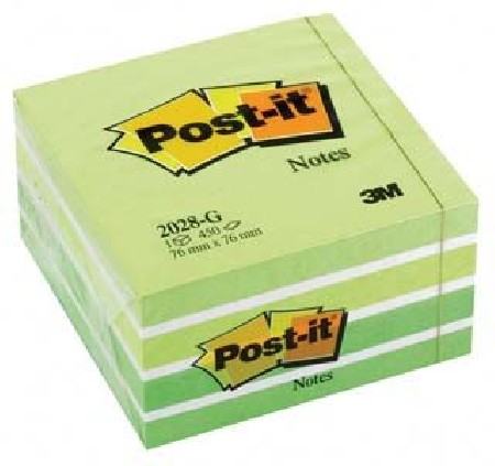 NOTAS ADHESIVAS POST-IT 2028-GN 450 HOJAS VERDE 76x76 mm