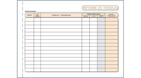 TALONARIO T-134 INFORME DE TRABAJO 1/8 APAISADO LITOS