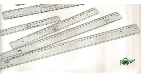 REGLA FAIBO 20 CM. TRANSPARENTE MILIMETRADA