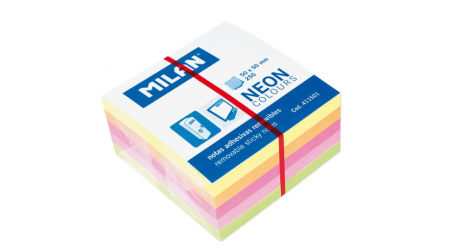 NOTAS ADHESIVAS MILAN 50X50 CUBO 250H COLORES NEON