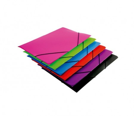 CARPETA GOMAS PLASTICO PP Fº CON SOLAPAS COLOR AZUL