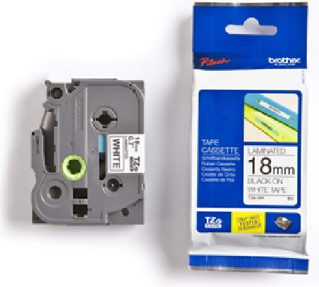 CINTA ROTULADORA BROTHER TZe-241 BLANCO-NEGRO 18MM X 8 MT