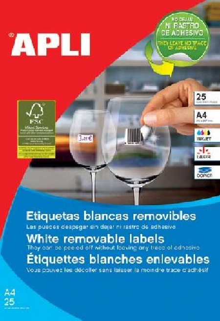 ETIQUETA BLANCA CANT.ROM. ADH. REMOV.45X8MM 2200U.