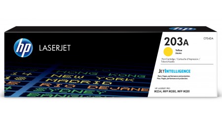 TONER H.P. Nº 203A AMARILLO CF542A PARA COLOR LASERJET M254,M280, M281 - 1300 PAG HEWLETT PACKARD ORIGINAL
