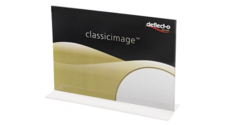 EXPOSITOR SOBREMESA A6 HORIZONTAL "T" DEFLECT-O 10 X 15 CM.