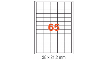 ETIQUETAS A4 100H. INETA  38x 21,2  6500U. 01283 RECTA