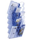 EXPOSITOR 6 COMPARTIMENTOS A4 HORIZONTAL TRANSLUCIDO AZUL