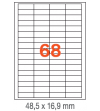 ETIQUETAS A4 100H. INETA  48,5x 16,9  6800U. 01282 RECTA