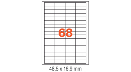 ETIQUETAS A4 100H. INETA  48,5x 16,9  6800U. 01282 RECTA