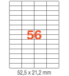 ETIQUETAS A4 100H. INETA  52,5x 21,2  5600U. 01284 RECTA