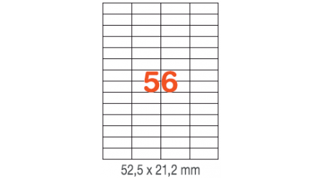 ETIQUETAS A4 100H. INETA  52,5x 21,2  5600U. 01284 RECTA