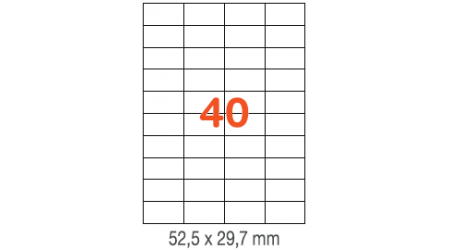 ETIQUETAS A4 100H. INETA  52,5x 29,7  4000U. 01286 RECTA