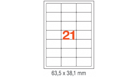 ETIQUETAS A4 100H. INETA  63,5X 38,1  2100U. 02414 CANTOS ROMOS