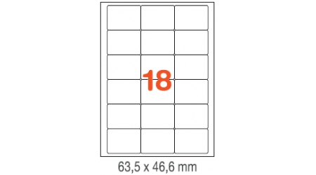 ETIQUETAS A4 100H. INETA  63,5X 46,6  1800U. 02415 CANTOS ROMOS