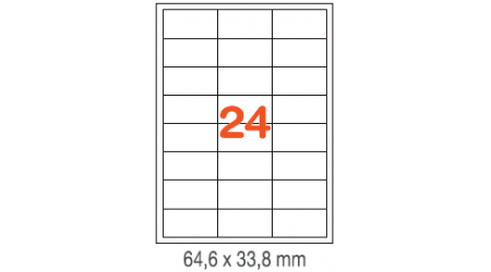 ETIQUETAS A4 100H. INETA  64,6X 33,8  1800U. 02409 CANTOS ROMOS