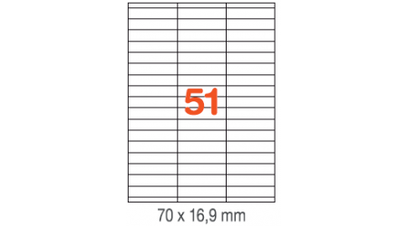 ETIQUETAS A4 100H. INETA  70X 16,9  5100U. 01294 RECTA