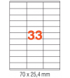 ETIQUETAS A4 100H. INETA  70X 25,4  3300U. 01270 RECTA