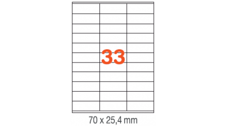 ETIQUETAS A4 100H. INETA  70X 25,4  3300U. 01270 RECTA