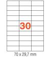 ETIQUETAS A4 100H. INETA  70X 29,7  3000U. RECTA