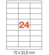 ETIQUETAS A4 100H. INETA  70X 33,8  2400U. 01293 RECTA