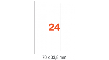 ETIQUETAS A4 100H. INETA  70X 33,8  2400U. 01293 RECTA