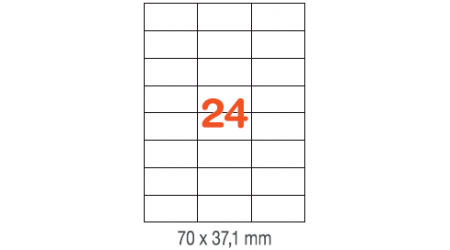ETIQUETAS A4 100H. INETA  70X 37,1  2400U. 01273 RECTA