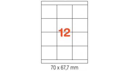 ETIQUETAS A4 100H. INETA  70X 67,7  1200U. 01295 RECTA