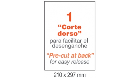 ETIQUETAS A4 100H. INETA 210x297  100U. 01281 RECTA