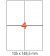 ETIQUETAS A4 100H. INETA 105x148,5  400U. 01280 RECTA